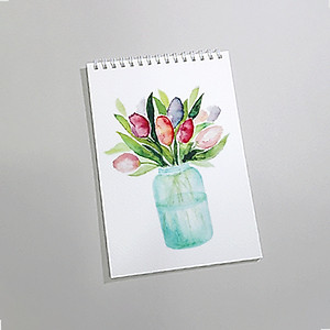 Sổ vẽ màu nước A4 giấy chuyên dụng có vân đẹp nhập từ Ý định lượng 300gsm, loang màu tốt lên màu trong tự nhiên,15 tờ/cuốn Green Art-Hàng chính hãng