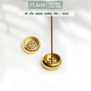Đế Cắm Nhang Trầm Hương 5-9 Lỗ Bằng Đồng Thau Nguyên Chất Hình Trống Tối Giản Phù Hợp Nhiều Kích Thước Nhang