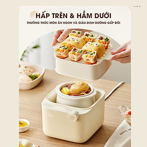 Nồi Nấu Cháo, Nấu Chậm Bear 0.8L thế hệ mới SB-NNC08, bản tiếng Việt - Hàng chính hãng