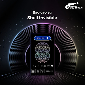 [Hộp 10 cái] Bao cao su Shell Invisible - Siêu mỏng, chống tuột, kéo dài thời gian