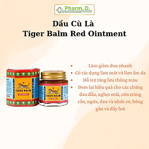 Dầu cù là Tiger Balm Red/White Ointment Haw Par giảm đau và nhức cơ, bong gân 19.4g và 30g