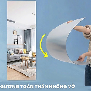 GƯƠNG DÁN TƯỜNG TOÀN THÂN 110x40cm – Gương Mềm Không Vỡ, Dán Tường Siêu Dính Decor Phòng Ngủ - HÀNG CHÍNH HÃNG MINIIN