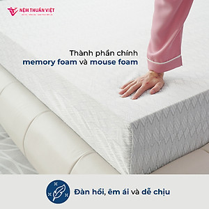 Nệ̣m Foam Premium Thuần Việt - Êm Ái, Thoáng Mát Tối Ưu - Bảo Hành 12 Năm