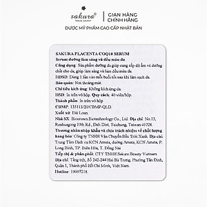 Serum dưỡng trắng da chống lão hóa tinh chất nhau thai cừu Sakura Placenta COQ10 serum xuất xứ Nhật Bản 40 viên