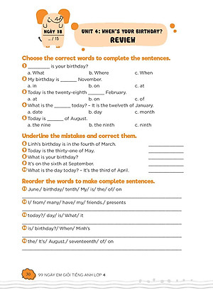 Sách 99 Ngày Em Giỏi Tiếng Anh Lớp 4