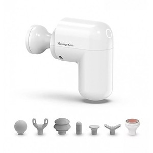 Súng Massage Cầm Tay Mini Nikio NK-173 - 6 Đầu Chuyên Dụng + 1 Đầu Nhiệt Nóng - Mát Xa Hỗ Trợ Giảm Đau Nhức Và Giãn Cơ Toàn Thân - Phù Hợp Mọi Đối Tượng, Siêu Nhỏ Gọn
