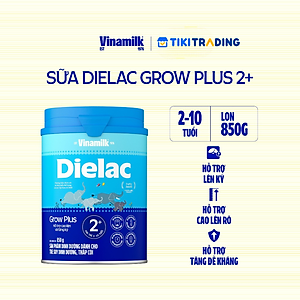 Sữa bột Vinamilk Dielac Grow Plus 2+ Hộp thiếc 850g (Sữa Non)