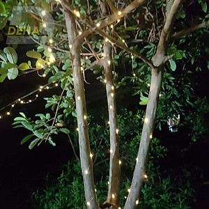 Dây đèn led đom đóm trang trí đầu cắm USB 8 chế độ đứng yên, nhấp nháy chia nhánh 20/30 mét 10 mét mỗi nhánh Vàng nắng, nhiều màu, điều khiển từ xa dây bóng đèn fairy light cao cấp, tinh tế decor phòng, quấn cây chống nước ngoài trời