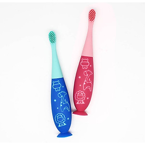 Bàn chải đánh răng silicon cho bé Marcus & Marcus, từ 2 tuổi - Xanh
