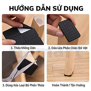 Lót chân ghế, miếng dán chống trầy, chống rung lắc bàn ghế Miếng lót kê chân giường, tủ Hình Vuông