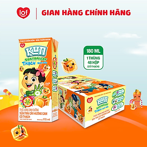 Thùng 48 hộp Sữa trái cây KUN hương cam có thạch 170ml