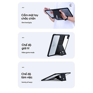 Ốp lưng cho iPad A16 Gen 11 , Air 11inch M3 , Pro 11 Inch M4, Air 6 11inch M2, Ipad Pro 13inch M4 2024, Gen 7/8/9, Gen 10, Pro 11/ 12.9 inch (M2-2022/M1-2021/2020), Mini4/5, Mini6 Chống shock, TPU chính hãng XUNDD có giá đỡ 3 chế độ - Hàng chính hãng