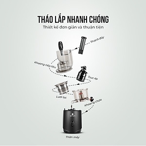 Máy Ép Trái Cây Tốc Độ Chậm Elmich JEE-1855OL (Công Suất 240W, - Ống Tiếp Nguyên Liệu size Lớn) - Hàng chính hãng