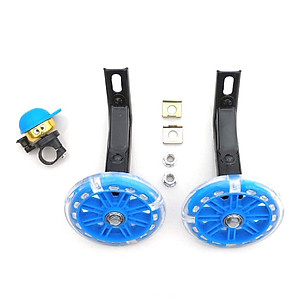 Bánh phụ xe đạp trẻ em có đèn LED sáng (gồm cả bộ 2 bánh + chân sắt + không có chuông)