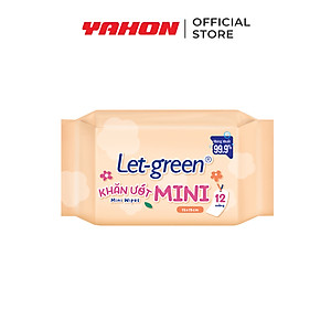 Combo Lốc Khăn Ướt Mini LET-GREEN 12 Miếng/Gói, 6 Gói/Lốc