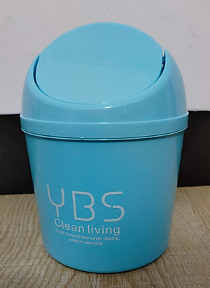 Thùng Rác Mini Để Bàn YBS Thùng Rác Nhỏ Cute Có Nắp Đậy Tiện Lợi 3 Màu Lựa Chọn