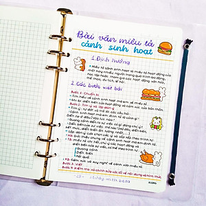 Sổ takenote văn 6, sổ tay ghi chép giúp học tốt văn 6 có 2 bản là sổ còng Binder và sổ lò xo A5 trang trí sticker