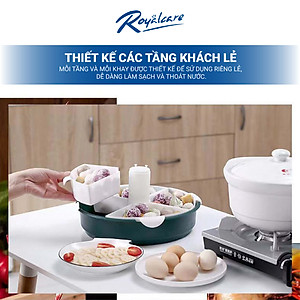 Khay đựng thức ăn , hoa quả , rau ăn lẩu đa năng Royal Care KL-2 xoay 360 độ nhiều ngăn phân loại thực phẩm