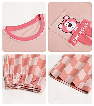 Bộ Đồ Ngủ, Bộ Mặc Nhà Dài Tay Thu Đông Cho Nữ Họa Tiết Dễ Thương Chất Thun Cotton Mềm Mát