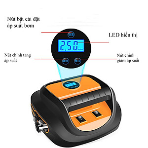 Bơm Ô tô, Bơm Xe hơi Mini Tự Ngắt, Cài đặt áp suất Điện Tử- Hàng Chính Hãng