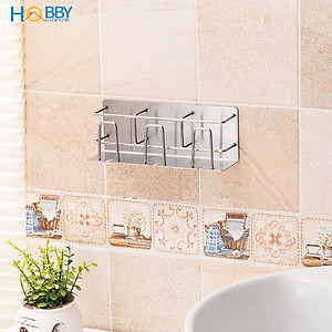 Kệ để bàn chải kem đánh răng 3 ngăn dán tường Hobby home decor CD4