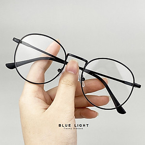 Kính Giả Cận, Gọng Kính Cận Nam Nữ Mắt Tròn Gọng Đen Không Độ Hàn Quốc - BLUE LIGHT SHOP