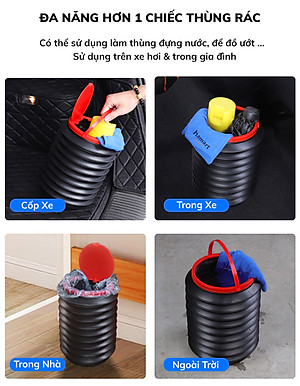 Thùng Rác Đa Năng Gấp Gọn Thùng Rác Để Ô Tô Dung Tích 4 Lít Tiện Dụng