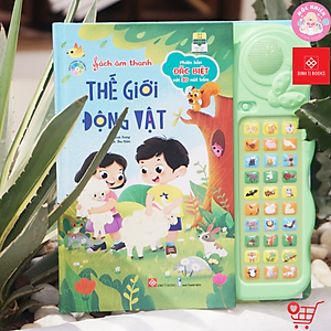 Sách Âm Thanh Phiên Bản Đặc Biệt với 30 Nút Bấm - Thế Giới Động Vật và Bé Học Nói - Đinh Tị Books