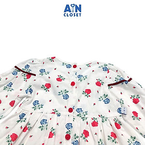 Đầm tay dài bé gái họa tiết Hoa hồng tiểu muội cotton - AICDBGHLQDY6 - AIN Closet