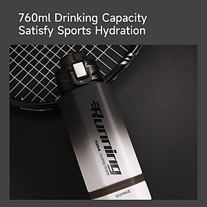 Bình Nước Thể Thao Quange 760ml Chất Liệu Tritan Một Nút Có Nắp Lật Dễ Mang Theo Cho Nam Và Nữ Hàng nhập khẩu