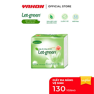 Khăn Giấy Vệ Sinh Đa Năng LET-GREEN 10*21cm | Bột Giấy Nguyên Thủy | 130 Tờ/Bao