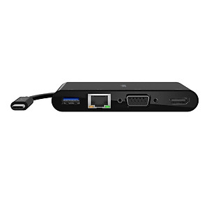 Hub USB Type-C  Belkin chia 5 cổng USB-A 3.0/VGA/HDMI 4K/LAN Ethernet Gigabit/USB-C + Sạc PD 100W - AVC004btBK - Hàng chính hãng