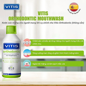 Nước súc miệng cho người chỉnh nha, niềng răng, mang khí cụ chỉnh nha Vitis Orthodontic 500ml