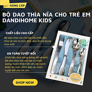 Bộ dao thìa nĩa tập ăn cho bé DandiHome inox 304 cao cấp - Có các lựa chọn