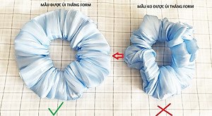 Cột tóc scrunchies màu ngọc ánh kim sang trọng size trung lớn