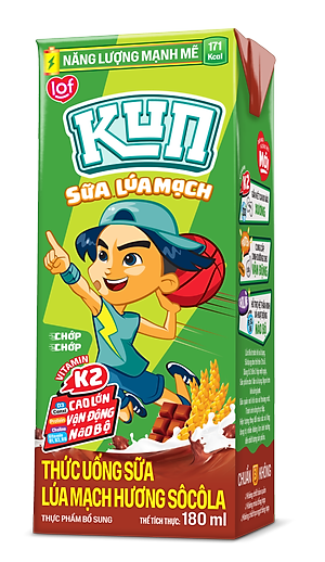 Thùng 48 Hộp Sữa SoCola Lúa Mạch KUN 180ml/hộp