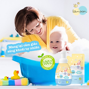 Sữa tắm gội Organic cho bé dạng bọt Lamoon - Bình 250ml
