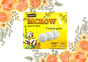 Bông tẩy trang tròn ép viền hộp 80 miếng MCROW 