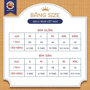 [Bịch] Tã Bỉm AIKUU BEAR Dán/Quần đủ size S56,M50,L48,XL46,XXL44,XXXL42 Chính Hãng