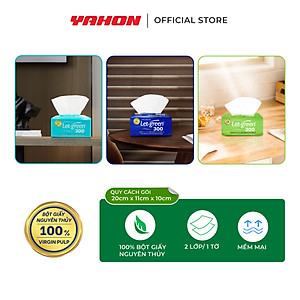 Khăn Giấy Lụa LET-GREEN | Bột Giấy Nguyên Thủy | 300 Tờ/Bao, 2 Lớp/Tờ