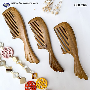 Lược đuôi cá gỗ Bách Xanh mùi thơm nhẹ (Size: M - 16cm) COH266 - Ghép Răng Tăng Độ Bền Khi Chải Tóc - Chải tóc làm dịu tâm trí, đỡ căng thẳng - Giúp Tóc Suôn & Mềm Không Làm Rụng