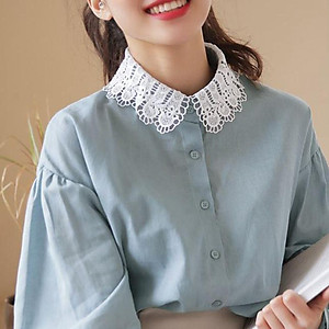 Ladies Half-Shirt Blouse Detachable Lace Chiffon Fake Collars Dicky Collar