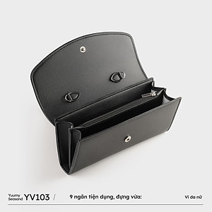 Ví Yuumy ( Thời trang nữ phối màu kèm dây đeo chéo - Ví da Seasand YV103 )