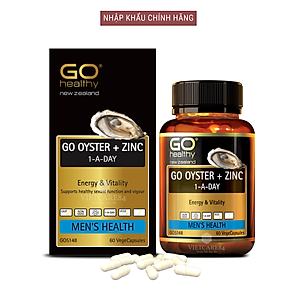 Viên uống tinh chất Hàu nhập khẩu chính hãng New Zealand GO OYSTER + ZinC (60 viên) giúp tăng cường sinh lý nam, cải thiện chất lượng tinh trùng