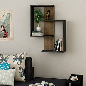 Kệ gỗ trang trí phòng khách gia đình SMLIFE Wendy