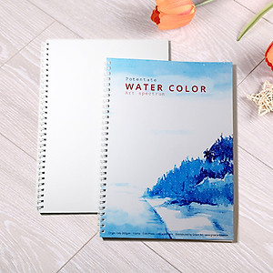 Sổ vẽ A4 vẽ màu nước và chì có vân sang giấy định lượng 260gsm nhập từ Ý, lên màu trong tự nhiên,15 tờ/cuốn MOW260 Green Art - Hàng chính hãng