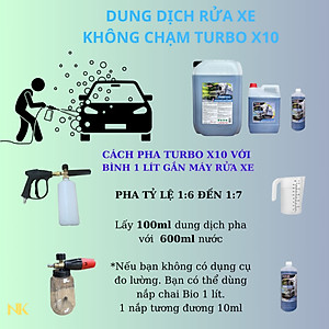 Turbo X10 - 5 lít - Dung dịch rửa xe không chạm - Nước rửa xe bọt tuyết - Ekokemika