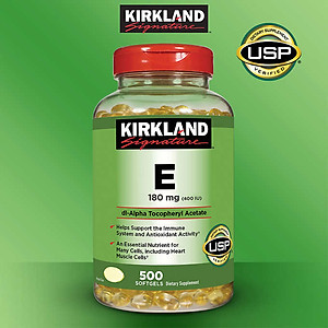 Vitamin E Mỹ Kirkland Signature giúp đẹp da, tóc, làm chậm quá trình lão hóa, chậm nhăn da, tốt cho tim mạch, hỗ trợ sức khỏe sinh sản- OZ Slim Store