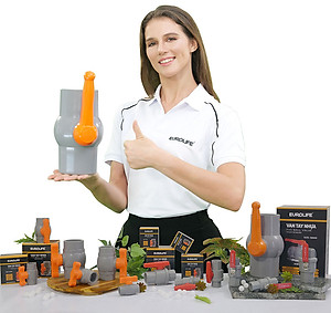 Van uPVC thân đúc bi nhưa ABS 21, 27, 34, 42, 49, 60mm Eurolife EL-VN (tay cam)