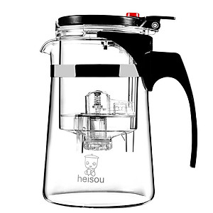 Ấm Pha Trà Thủy Tinh Heisou Có Lõi Lọc, Dung Tích 750ml, Chịu Nhiệt Tốt - Hàng Nhập Khẩu